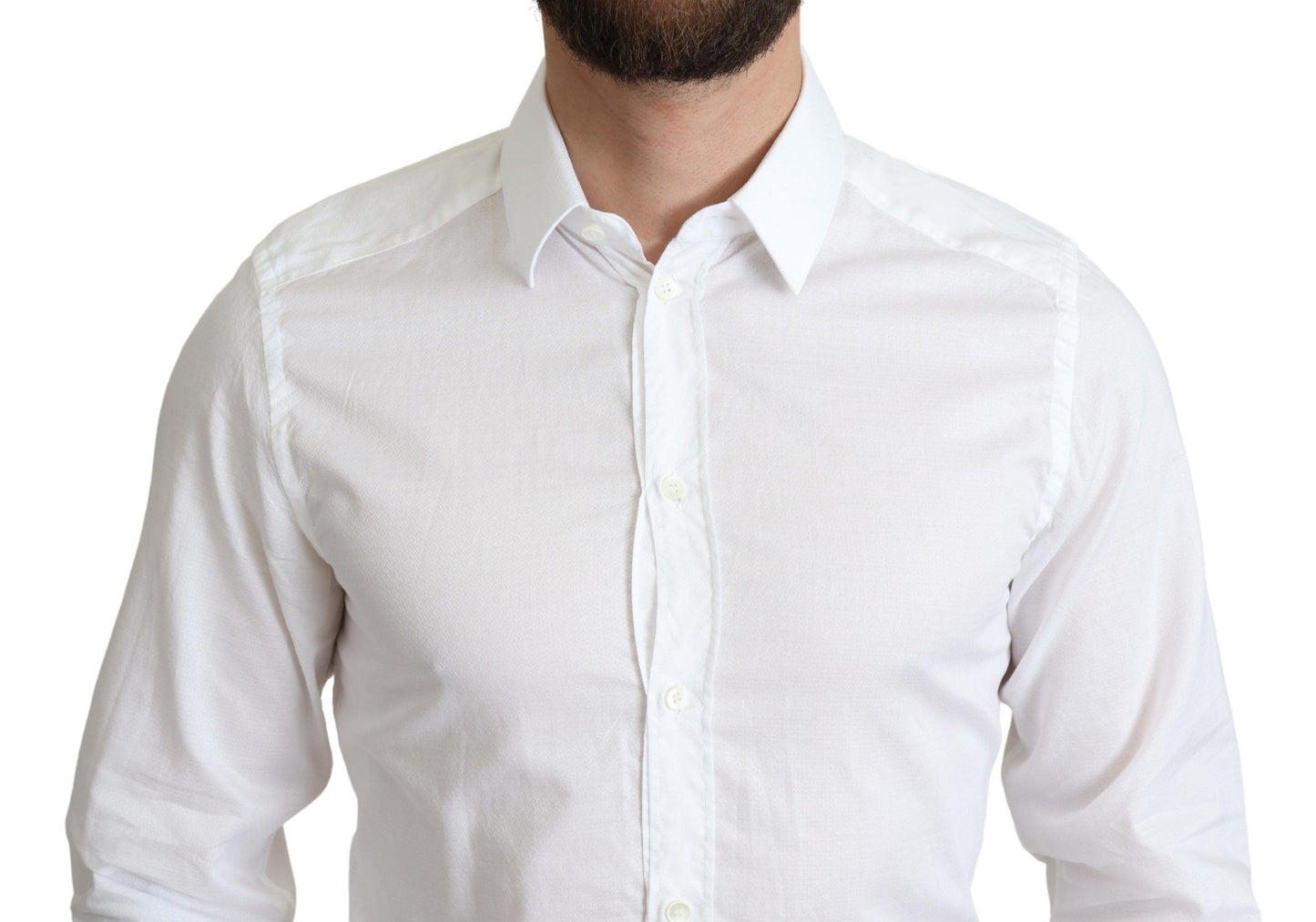Chemise habillée à manches longues en coton blanc de Dolce &amp; Gabbana