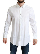 Chemise habillée homme en coton blanc extensible Dolce &amp; Gabbana