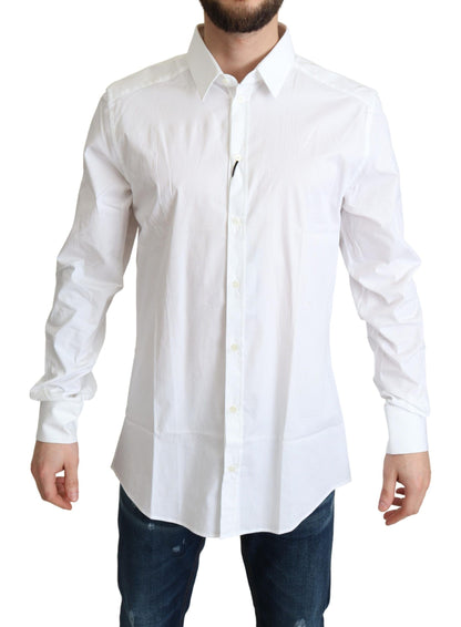 Chemise habillée homme en coton blanc extensible Dolce &amp; Gabbana