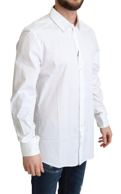 Chemise habillée homme en coton blanc extensible Dolce &amp; Gabbana