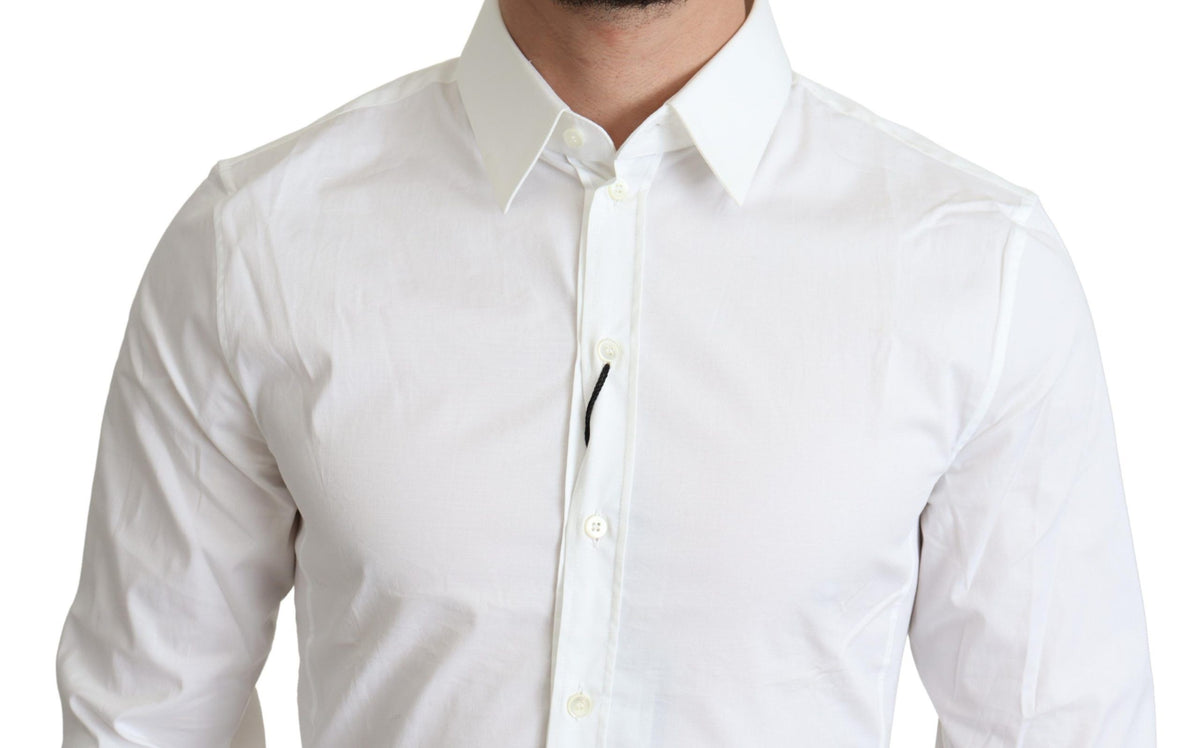 Chemise habillée Dolce &amp; Gabbana SICILIA en coton stretch blanc pour homme