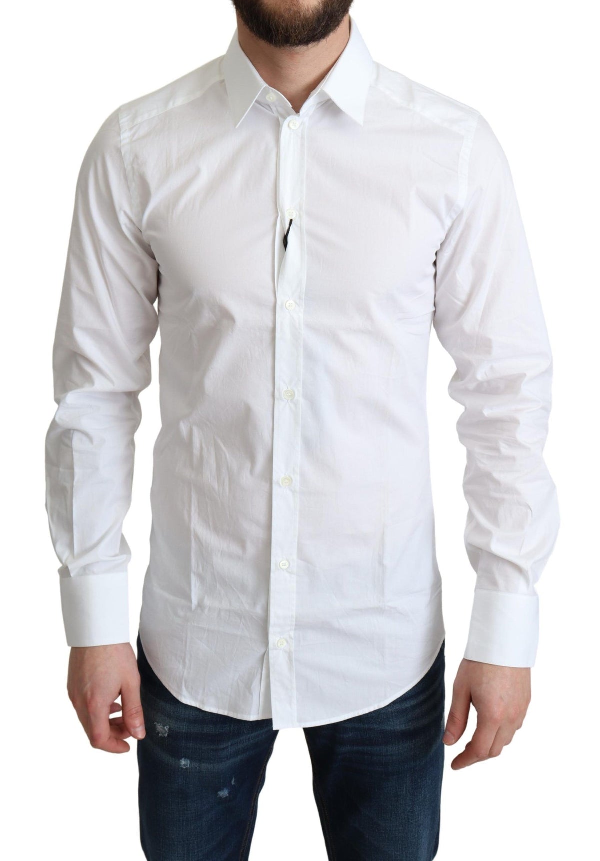 Chemise habillée Dolce &amp; Gabbana blanche en pur coton pour homme
