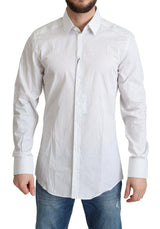 Chemise habillée en coton à rayures blanches Dolce &amp; Gabbana