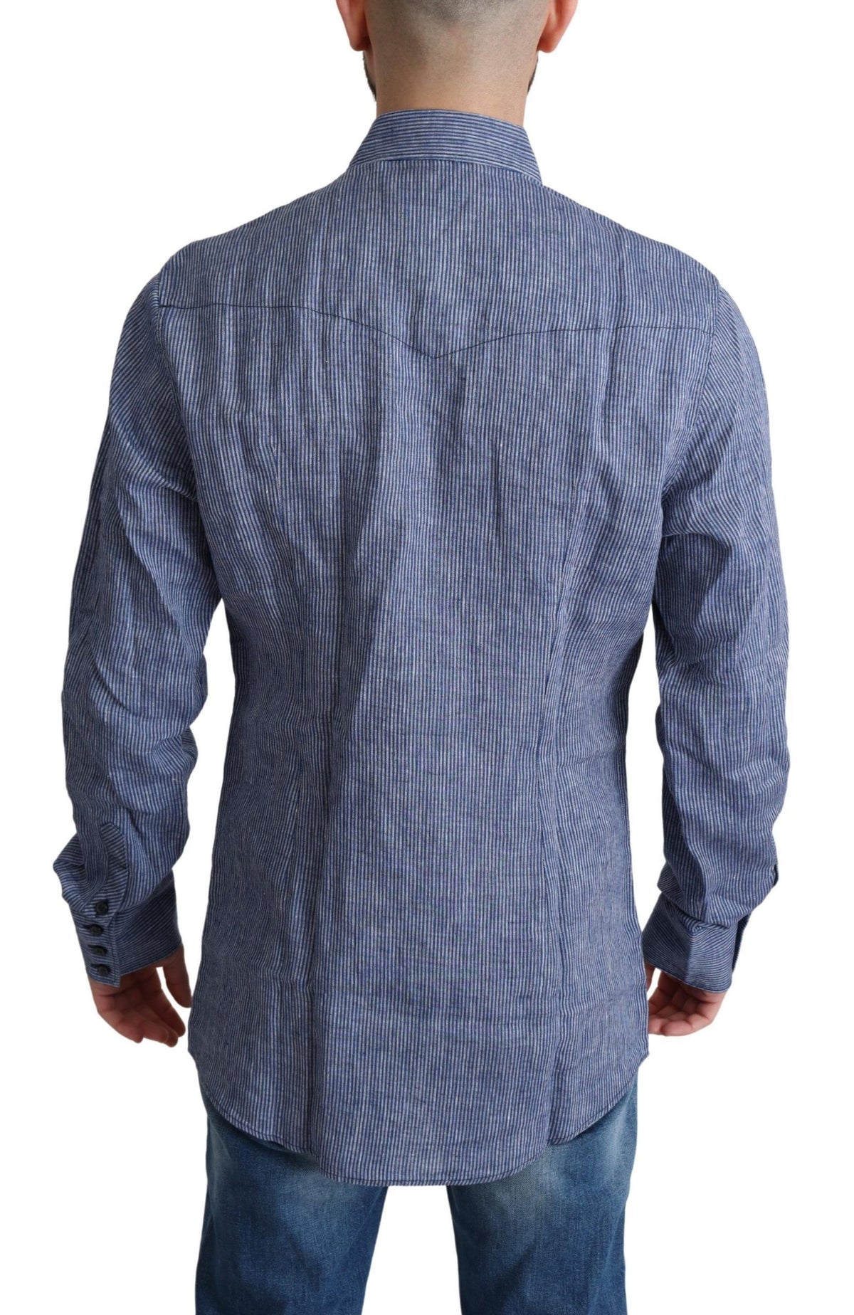 Chemise décontractée à rayures bleues pour homme Dolce &amp; Gabbana