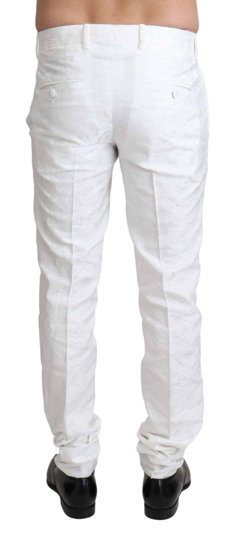 Dolce &amp; Gabbana Witte Brokaat Jaquard Jurk Broek