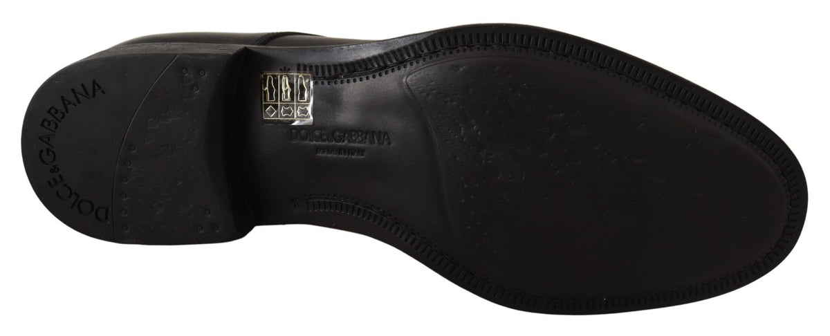 Chaussures Derby habillées pour homme Dolce &amp; Gabbana en cuir noir à lacets
