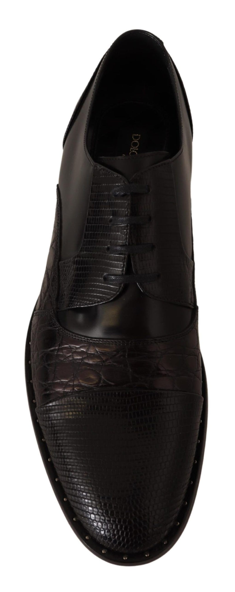 Chaussures habillées Dolce &amp; Gabbana en cuir noir et peaux exotiques