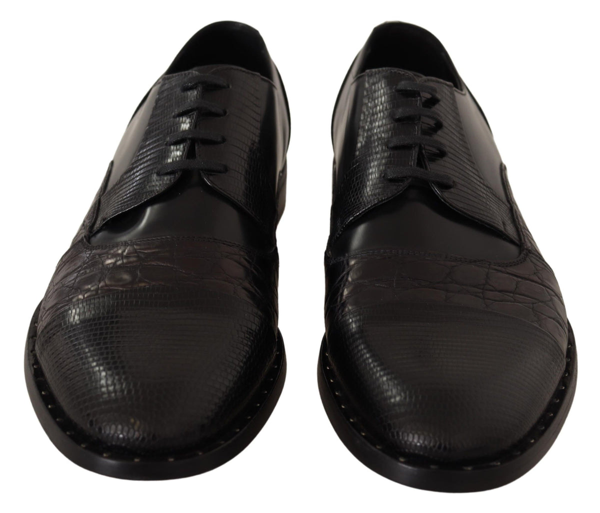 Chaussures habillées Dolce &amp; Gabbana en cuir noir et peaux exotiques