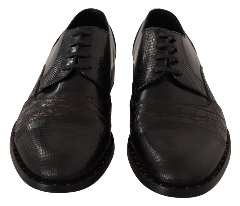 Chaussures habillées Dolce &amp; Gabbana en cuir noir et peaux exotiques