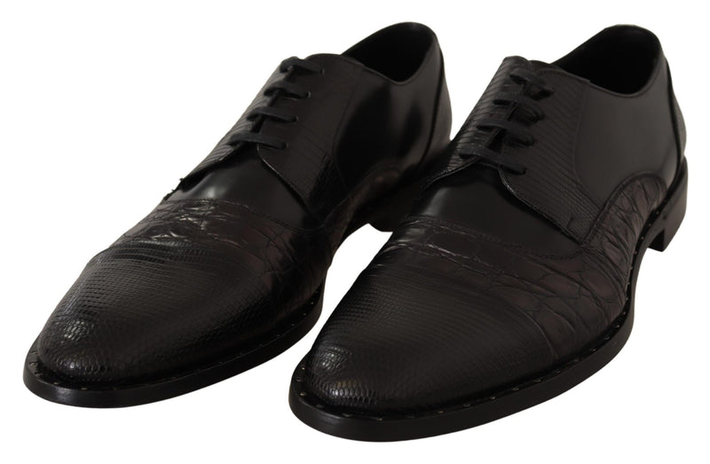 Chaussures habillées Dolce &amp; Gabbana en cuir noir et peaux exotiques