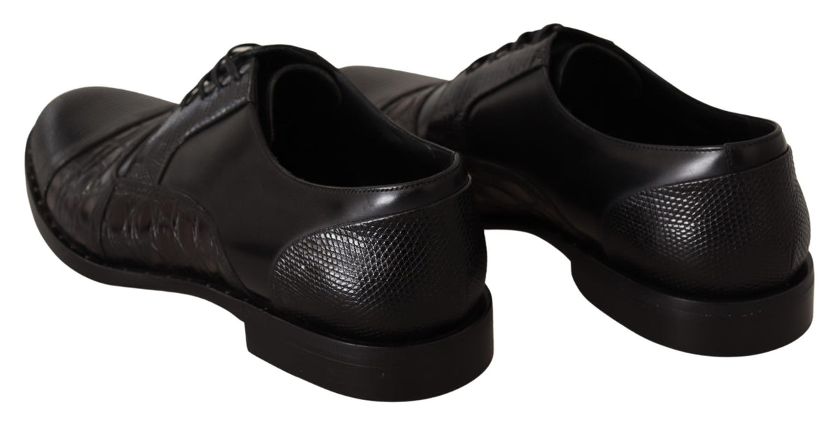 Chaussures habillées Dolce &amp; Gabbana en cuir noir et peaux exotiques