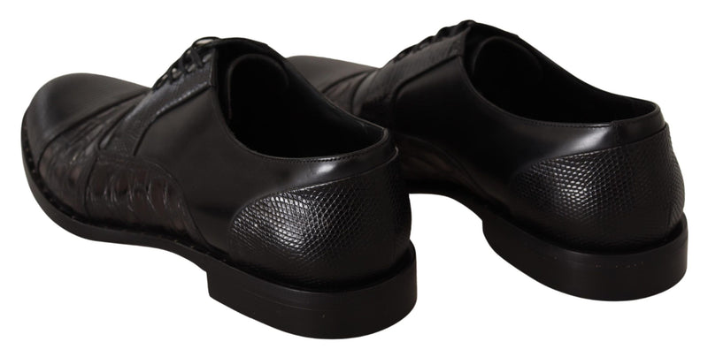 Chaussures habillées Dolce &amp; Gabbana en cuir noir et peaux exotiques