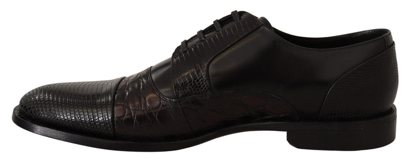 Chaussures habillées Dolce &amp; Gabbana en cuir noir et peaux exotiques