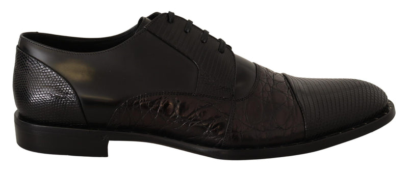 Chaussures habillées Dolce &amp; Gabbana en cuir noir et peaux exotiques