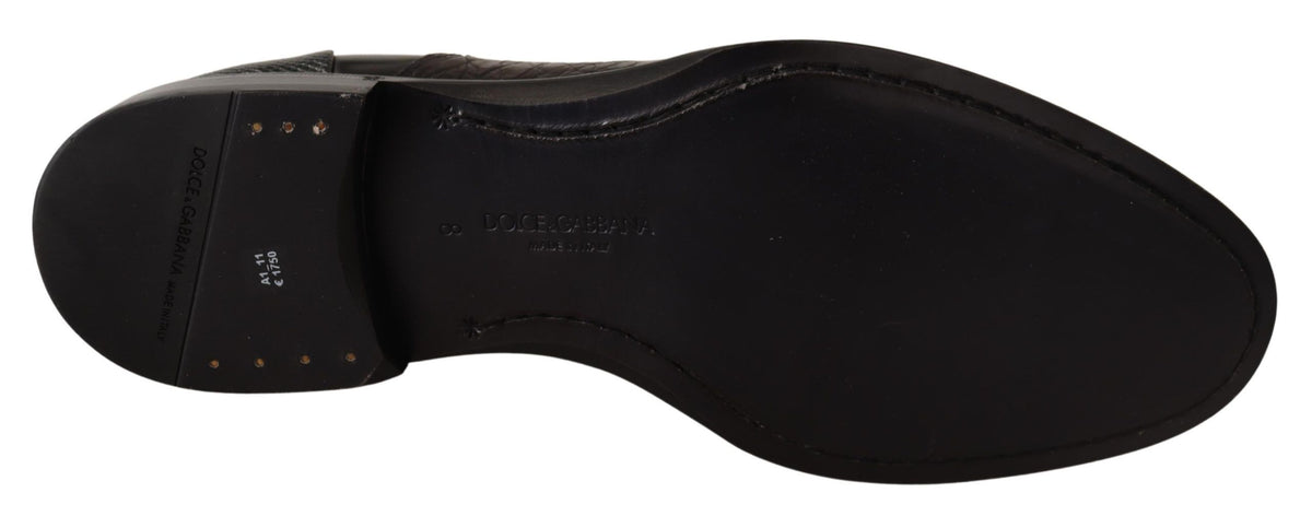 Chaussures habillées Dolce &amp; Gabbana en cuir noir et peaux exotiques