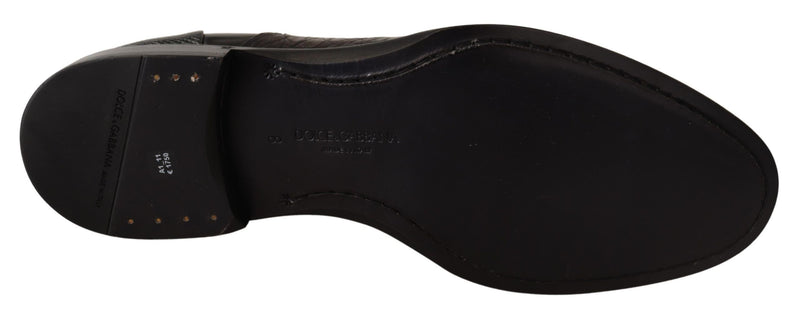 Chaussures habillées Dolce &amp; Gabbana en cuir noir et peaux exotiques