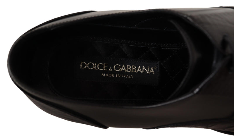 Chaussures habillées Dolce &amp; Gabbana en cuir noir et peaux exotiques