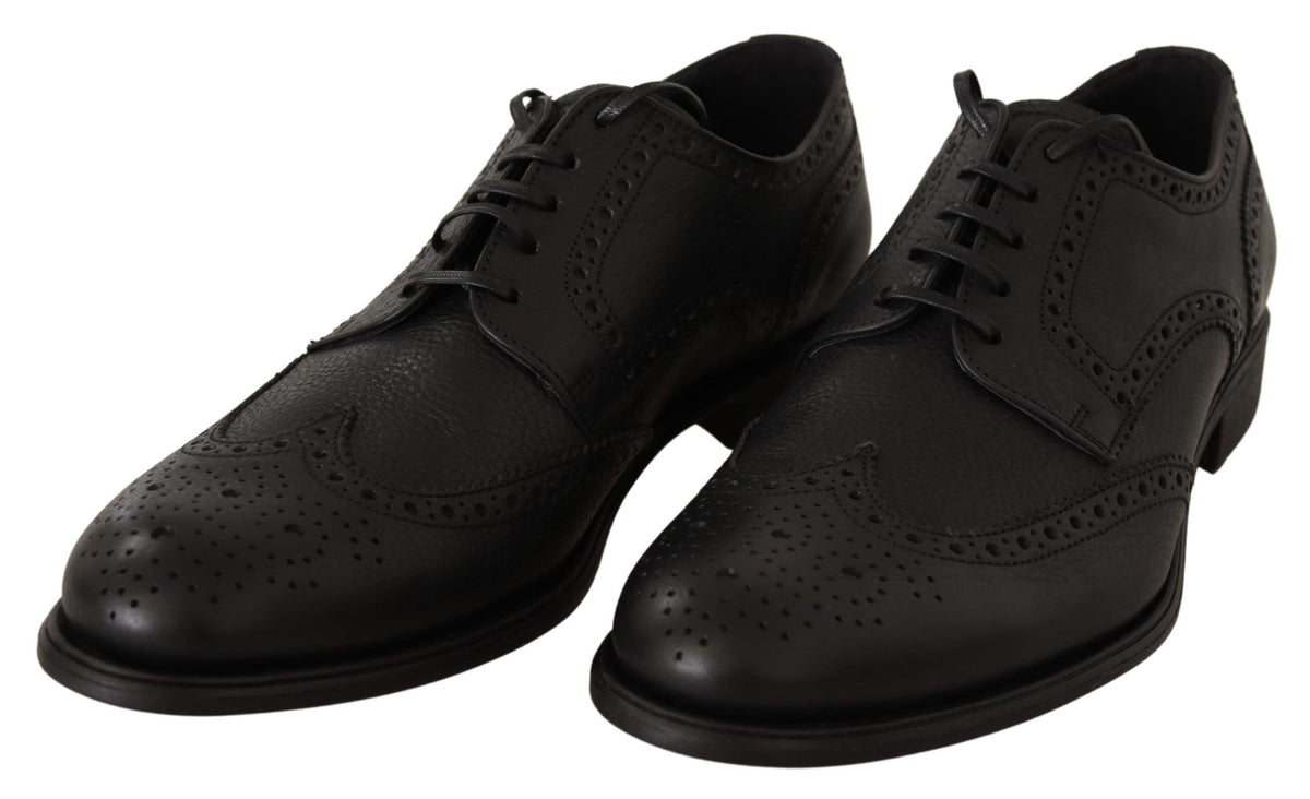Chaussures habillées Oxford Dolce &amp; Gabbana en cuir noir à bout golf