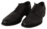 Chaussures habillées Oxford Dolce &amp; Gabbana en cuir noir à bout golf