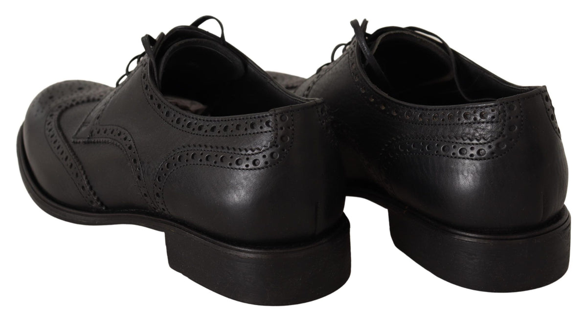 Chaussures habillées Oxford Dolce &amp; Gabbana en cuir noir à bout golf