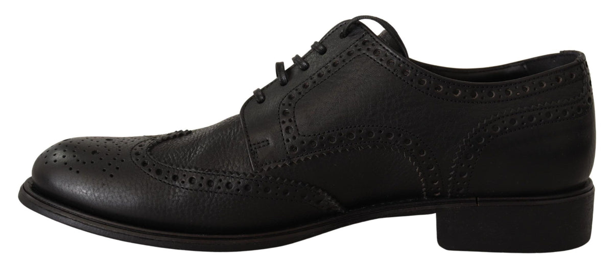 Chaussures habillées Oxford Dolce &amp; Gabbana en cuir noir à bout golf