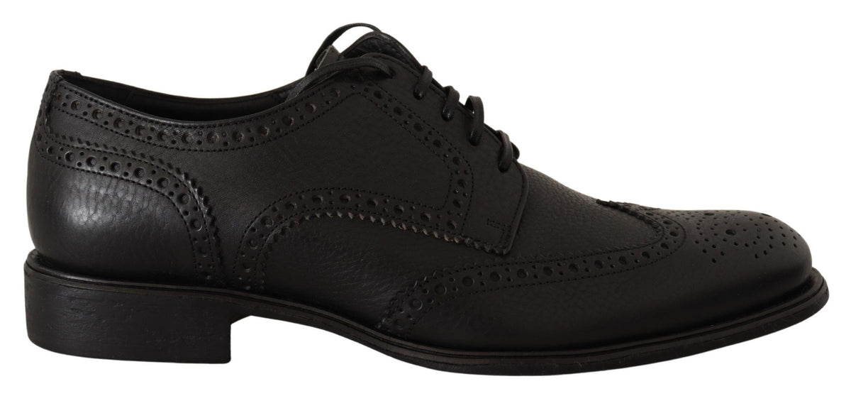 Chaussures habillées Oxford Dolce &amp; Gabbana en cuir noir à bout golf