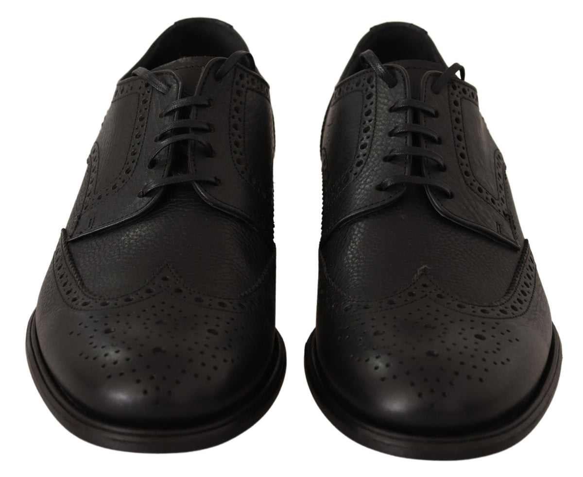 Chaussures habillées Oxford Dolce &amp; Gabbana en cuir noir à bout golf