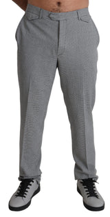 Pantalon habillé à carreaux gris en laine BENCIVENGA pour homme