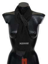 Écharpe unisexe noire Missoni 100 % laine