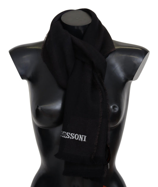 Missoni Zwarte 100% wollen unisex nekwikkelsjaal