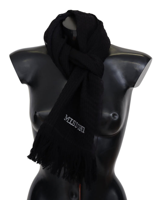 Missoni Zwarte Wollen Unisex Nekwarmer Wikkelsjaal