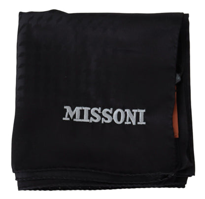 Écharpe châle unisexe en tricot de laine noire Missoni