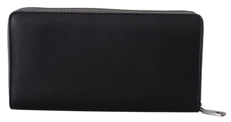 Dolce &amp; Gabbana zwarte Continental Clutch leren portemonnee met rits