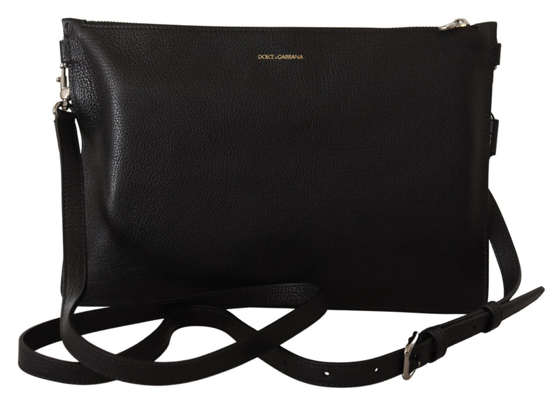 Sac bandoulière en cuir exotique noir Dolce & Gabbana Alta Sartoria