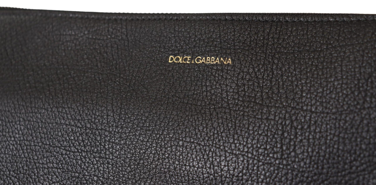 Sac bandoulière en cuir exotique noir Dolce & Gabbana Alta Sartoria