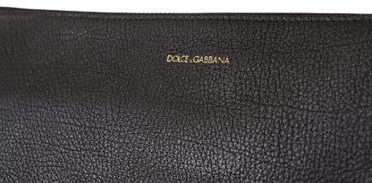 Sac bandoulière en cuir exotique noir Dolce &amp; Gabbana Alta Sartoria