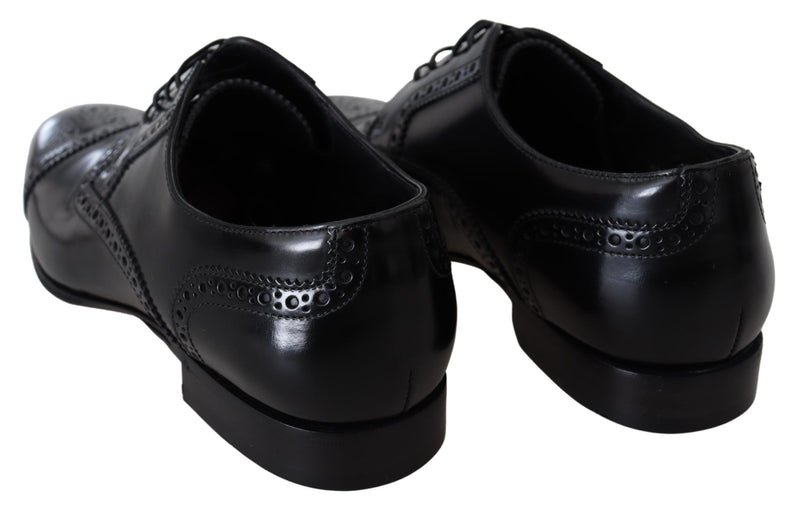 Mocassins Derby habillés en cuir noir pour homme Dolce &amp; Gabbana