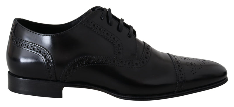 Mocassins Derby habillés en cuir noir pour homme Dolce &amp; Gabbana