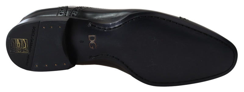 Mocassins Derby habillés en cuir noir pour homme Dolce &amp; Gabbana