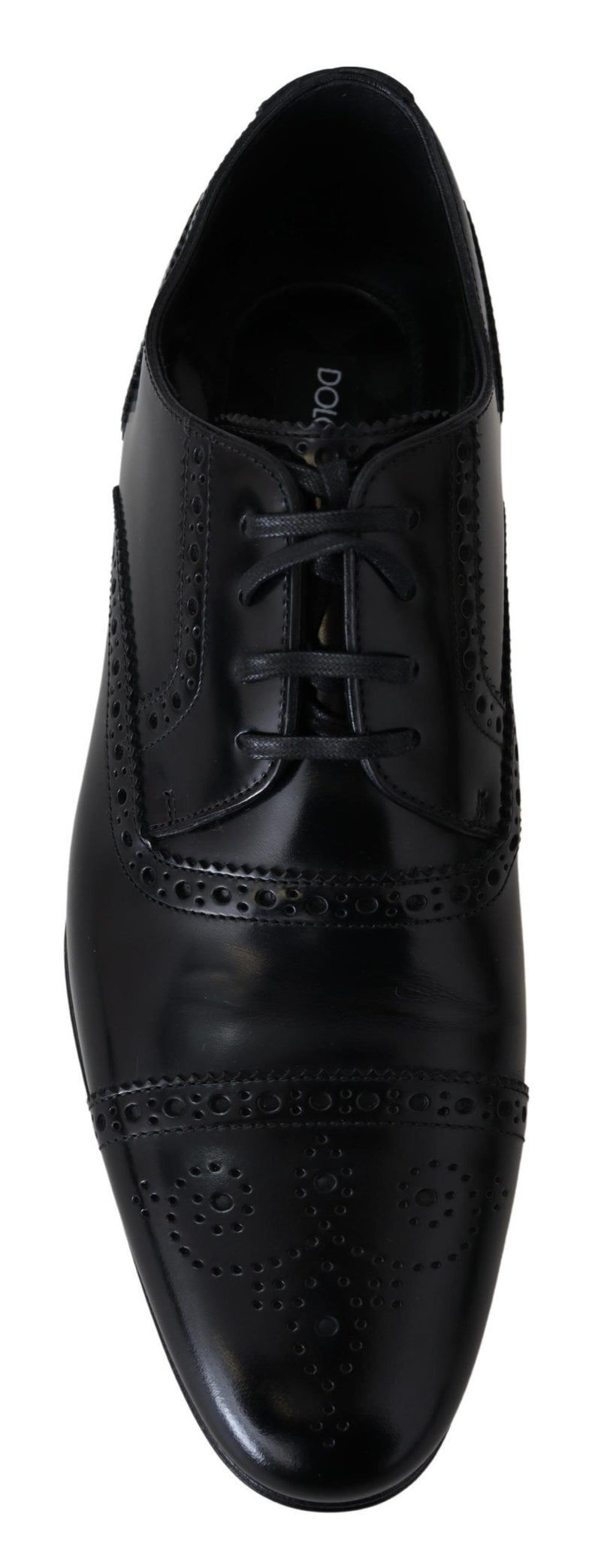Mocassins Derby habillés en cuir noir pour homme Dolce &amp; Gabbana