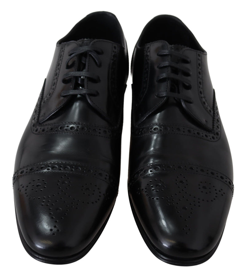 Mocassins Derby habillés en cuir noir pour homme Dolce &amp; Gabbana