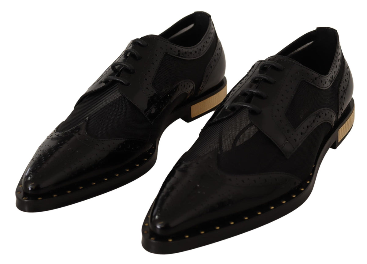 Broques Dolce &amp; Gabbana en cuir noir à bout transparent