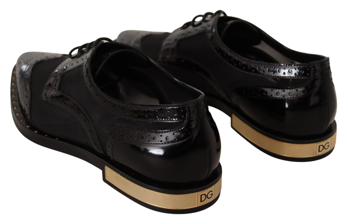 Broques Dolce &amp; Gabbana en cuir noir à bout transparent