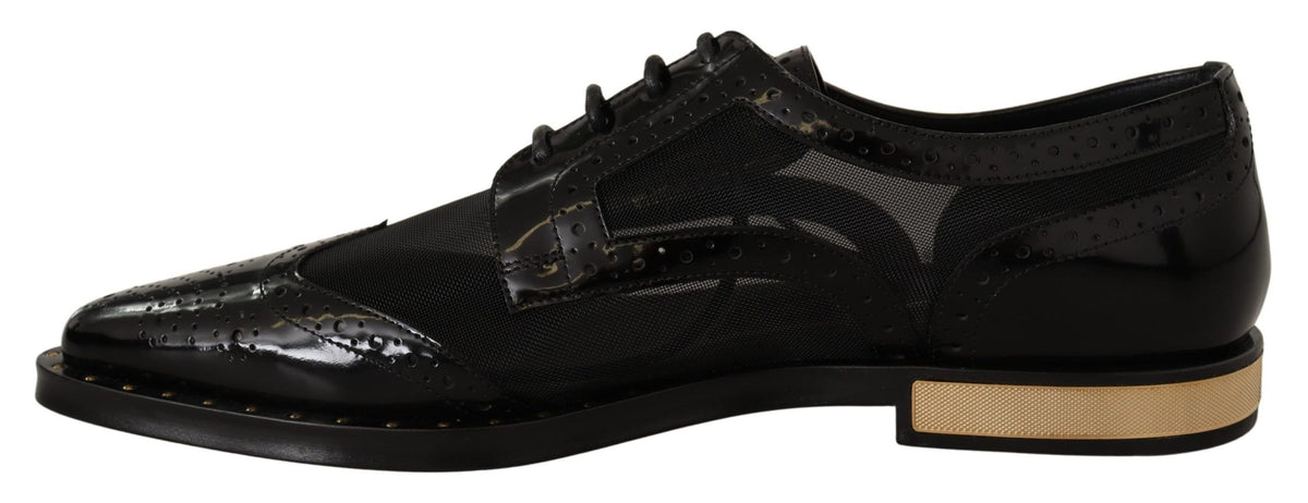 Broques Dolce &amp; Gabbana en cuir noir à bout transparent
