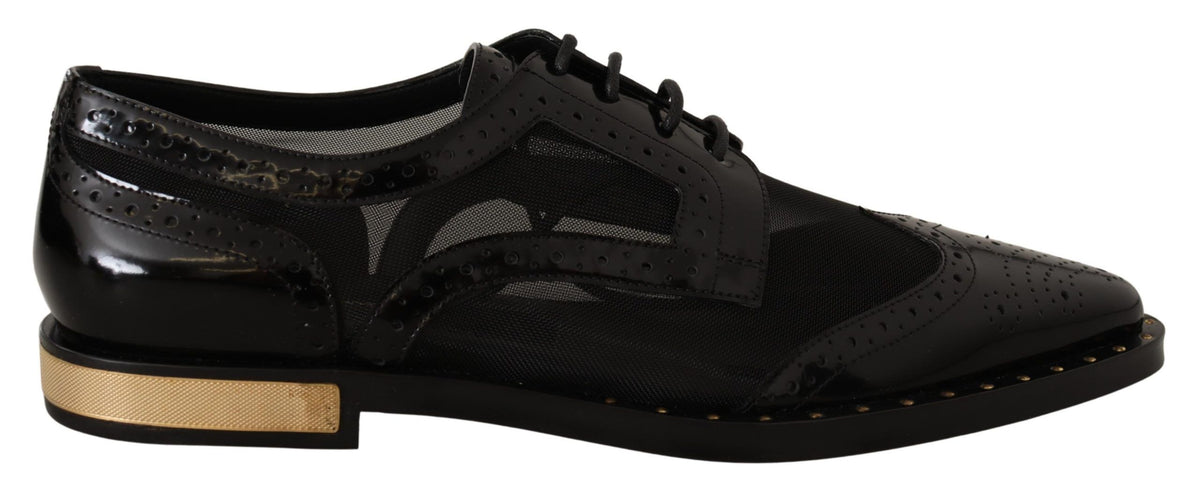 Broques Dolce &amp; Gabbana en cuir noir à bout transparent