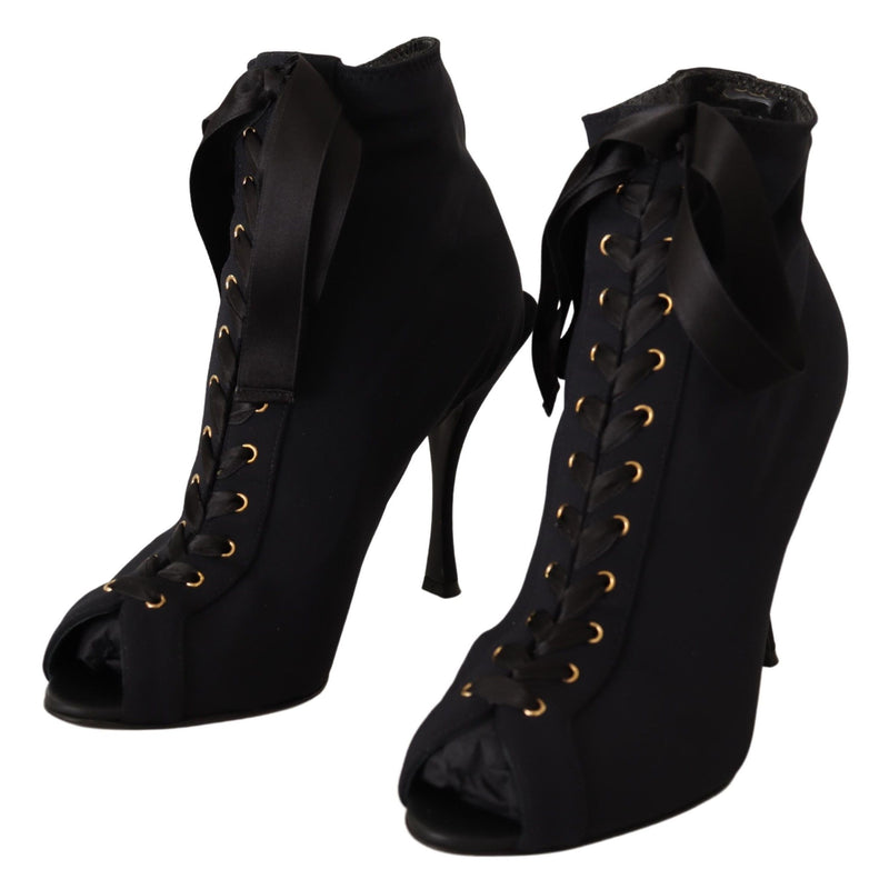 Bottines courtes noires extensibles Dolce &amp; Gabbana