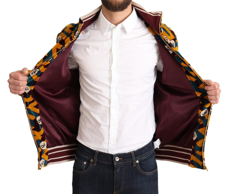 Dolce &amp; Gabbana Multicolor Fluwelen DG Logo Heren Sweaterjack
