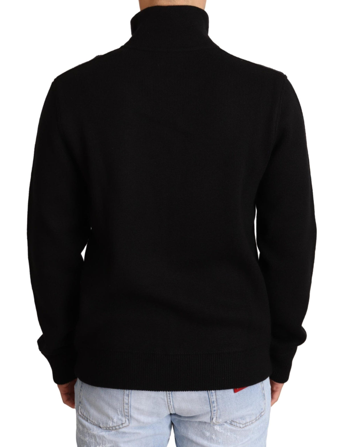 Pull Dolce &amp; Gabbana en cachemire noir à fermeture éclair pour homme