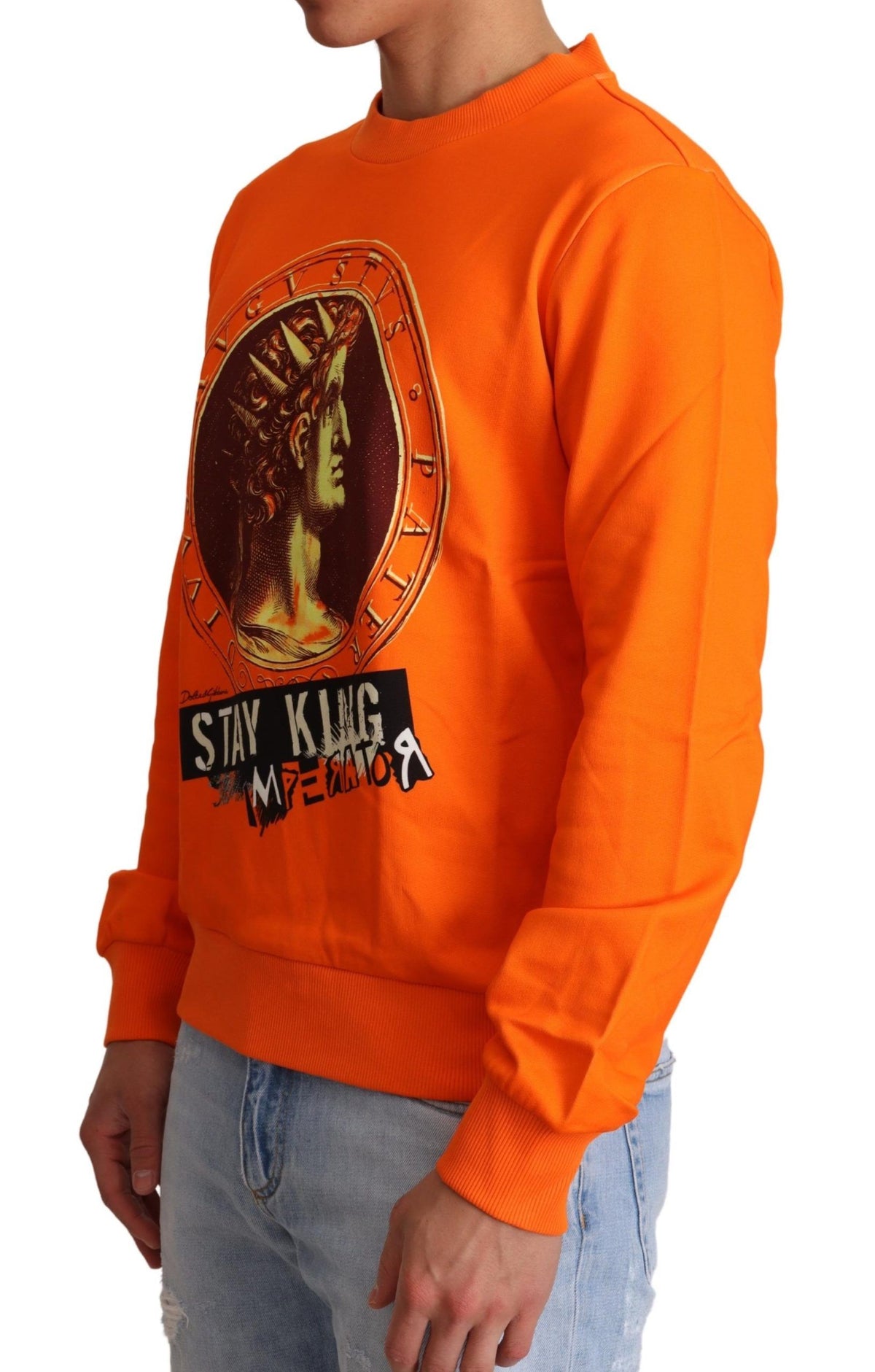 Pull en coton orange King Caesar de Dolce &amp; Gabbana
