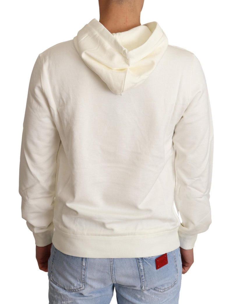 Dolce &amp; Gabbana Witte King Ceasar Katoenen Kapuchontruien